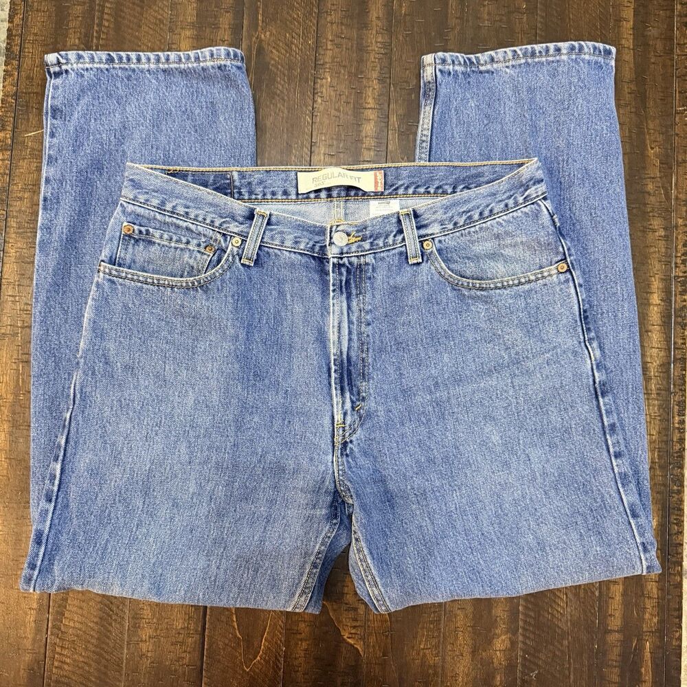 Levi's 505 Men's Jeans 36x30 Regular Fit, 5-Pocket, Cotton Denim, Med Wash Blue
